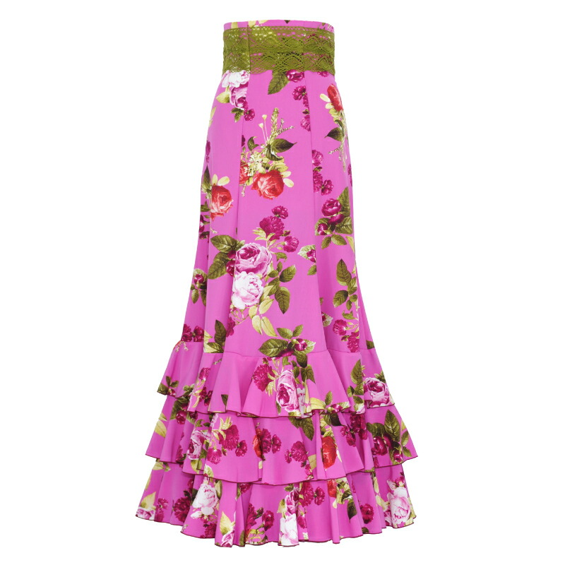 楽天市場】◎HF-1601 7段フリルスカート ホワイトレース/ホワイト