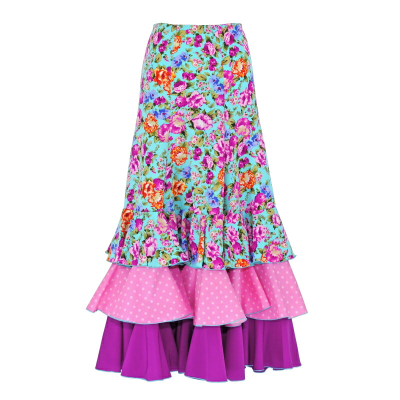 楽天市場】【現品】HF-1511 縦フリルスカート ブルーペイズリー【25V