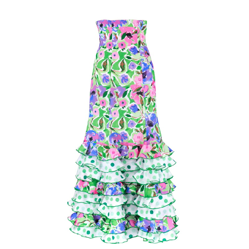 楽天市場】【現品】HF-1511 縦フリルスカート ブルーペイズリー【25V