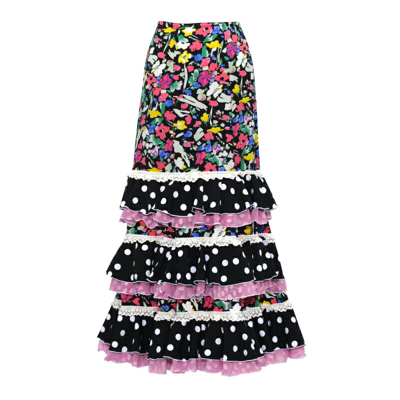 楽天市場】【現品】HF-1511 縦フリルスカート ブルーペイズリー【25V