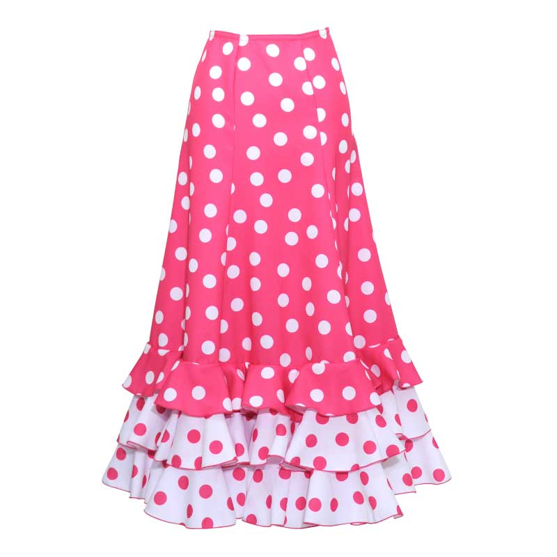 フラメンコ ファルダ スカート イベリアHERMOSA 3段フリル フラメンコ