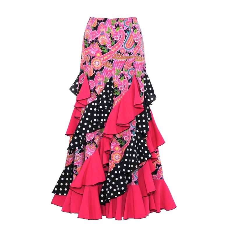 楽天市場】【現品】HF-1511 縦フリルスカート ブルーペイズリー【25V