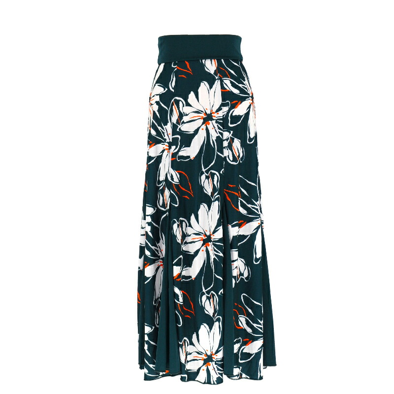 楽天市場】【現品特価】DF-2202 膝丈レッスンスカート / ネイビー花柄