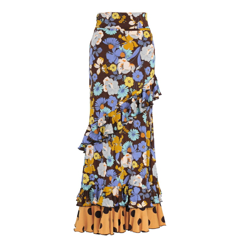 楽天市場】【現品特価】DF-2202 膝丈レッスンスカート / ネイビー花柄