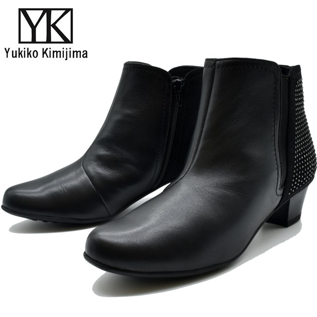 最安値 クーポン対象商品 ユキコ キミジマ Yukiko Kimijima ショートブーツ ブーティー レディース 本革 レザー ブラック 22 24 5 7756 数量は多 Post Intelligentcontrols Us Com