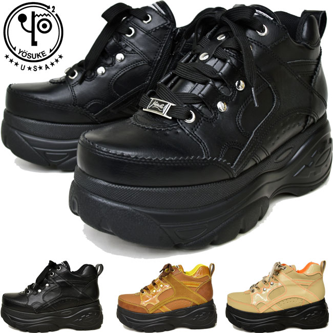 楽天市場 クーポン対象商品 ヨースケ Yosuke 厚底スニーカー ハイソール ダッドスニーカー レディース 全3色 22 5 24 5 セール 靴の専門店アイビー