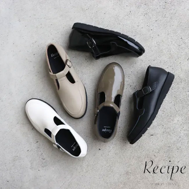 【引き換え証客体品】 Tストラップシューズ 木目細かシューズ パンプス 本革 なめし革 Recipe 処方せん 【ソックスの買いもとめる排他的権利つき】 日本製 レディース お上さん 流行り物 コンフォートシューズ RP-538 御出なされる後文芸批評で引き換え証GET