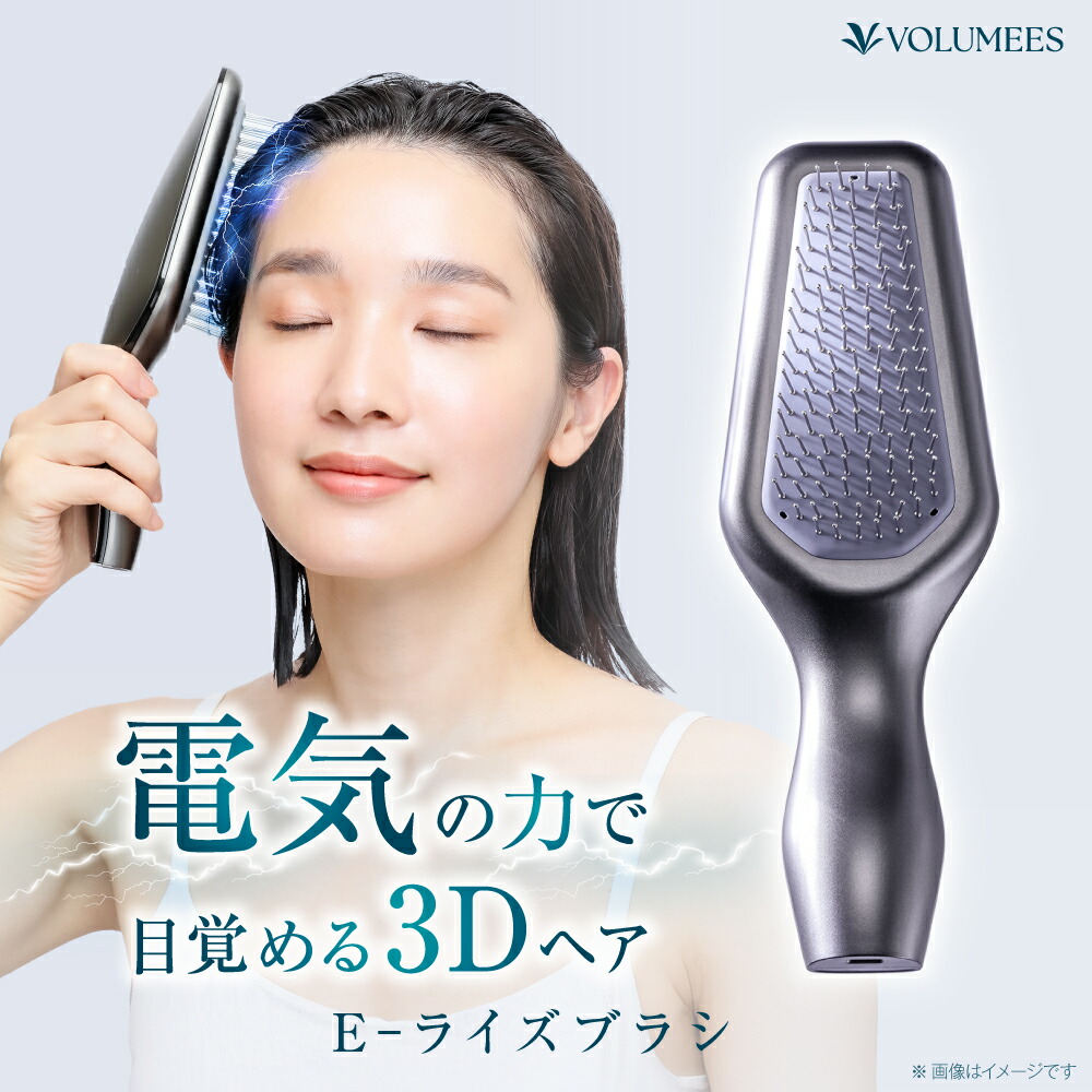 E-ライズブラシ VOLUMEES ( ボルミース ) 電気ブラシ 電動頭皮ブラシ EMSブラシ スカルプ ブラシ ヘッドスパ スカルプケアブラシ 頭皮 頭皮ケア 頭皮ケアブラシ マッサージ 髪 ボリュームアップ｜amepla店