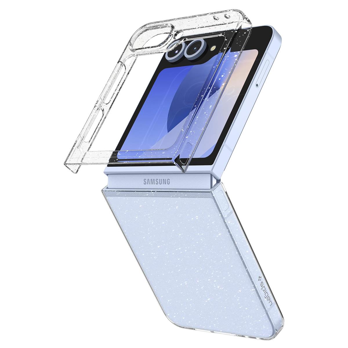 Spigen Galaxy Z Flip 6 ケース 超軽量 超薄型 黄ばみ無し レンズ保護 重さ15g パーフェクト・フィット ワイヤレス充電対応 エアー・スキン ACS07838 (クリスタル・クオーツ)