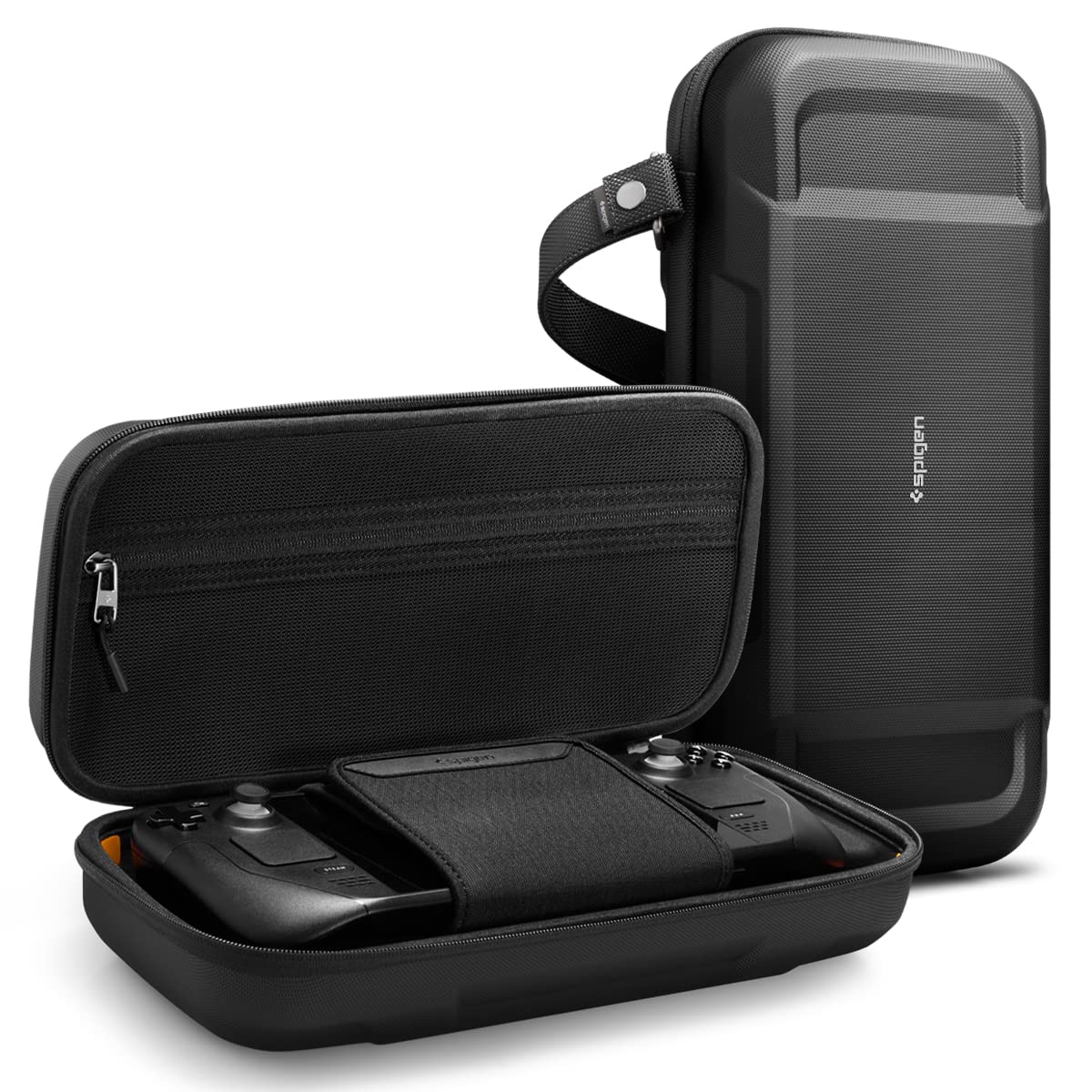 Spigen Steam Deck 容れもの 容れもの 取りまかなう 小物納める能力のある 合切袋 隠し付き添い人 歌留多 納める ダンス楽隊 据えつける キズ押しとどめる 画面保護すること 耐衝撃 ぼうぜん自失吸い入れる か細い マイクロ衣料繊維 ラギッド・アーマー 労働者階級 AFA03731 (黒いこと)