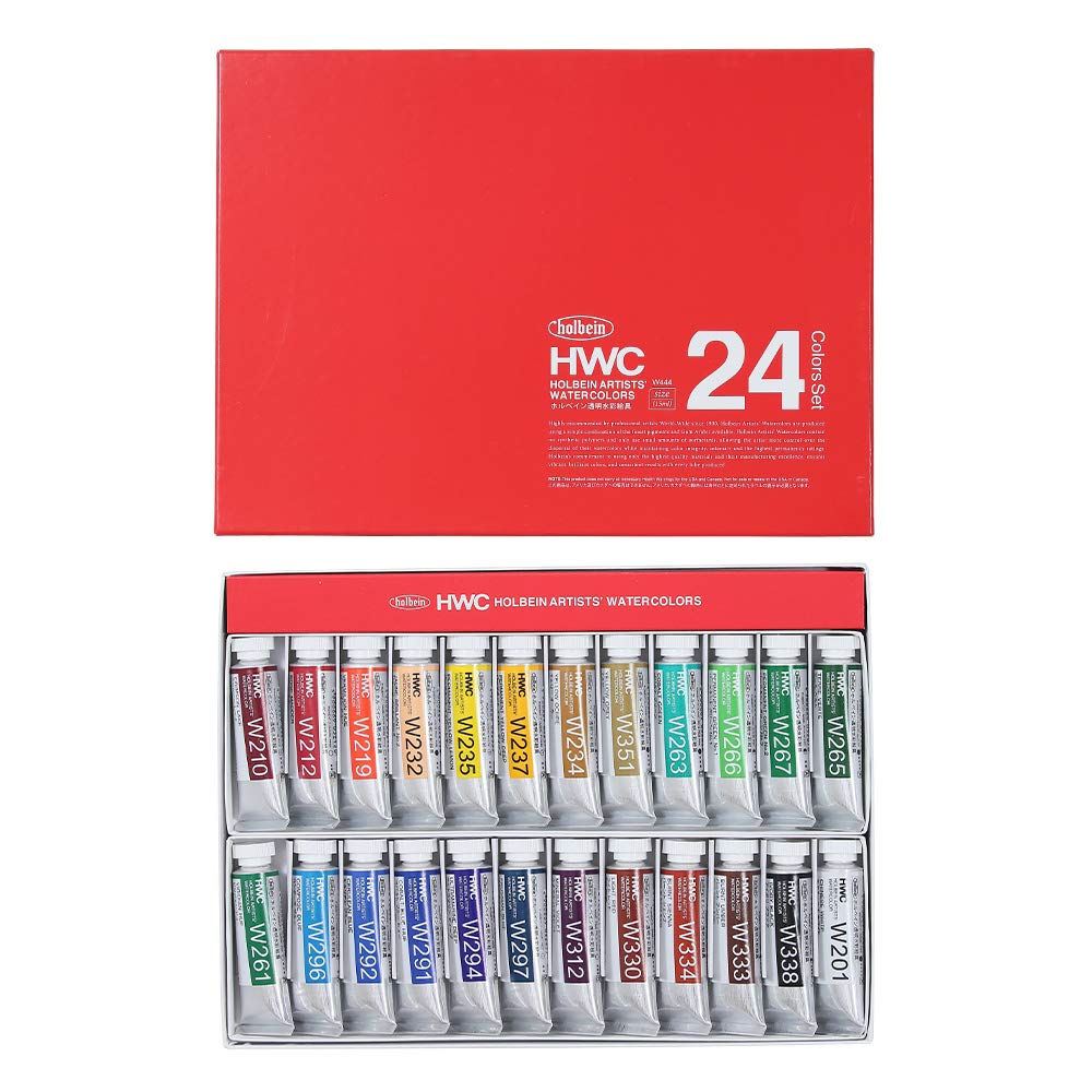 ホルベイン 澄み切った水彩画えの具 W444 15ml 24色書き割り 3444