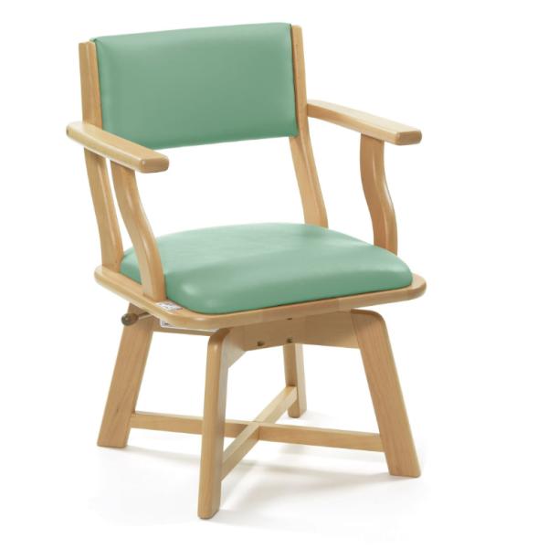 ハビナース ミールターン ML21／ライトグリーン-座面までの高さ42cm（ピジョン）回転式食卓いす