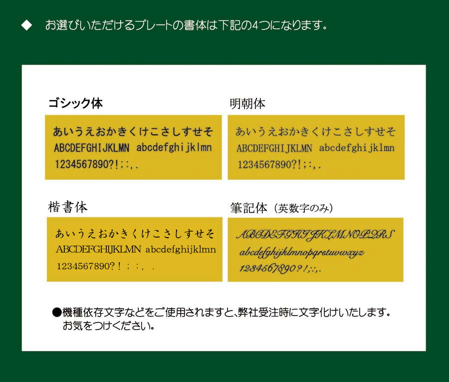 額縁用名入れプレート