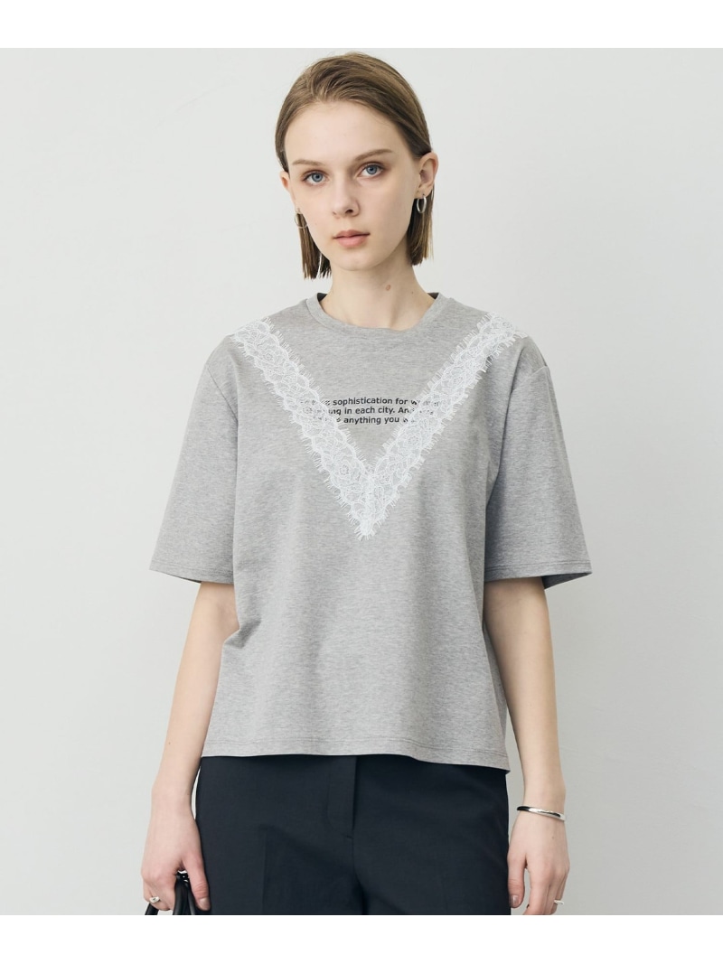 レースコンビ ロゴTシャツ ICB アイシービー トップス カットソー・Tシャツ カーキグリーン【送料無料】[ Fashion]｜ICB