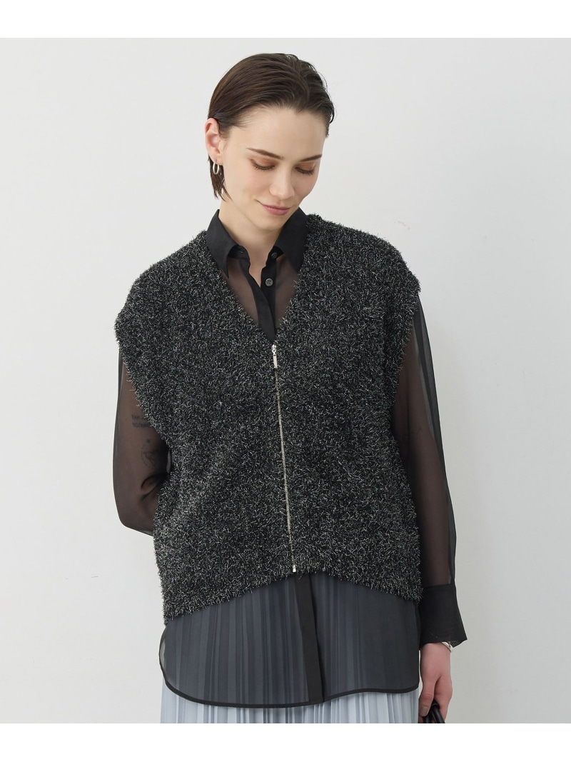 【SALE／30%OFF】ツイーディーニット ジップアップジレ ICB L アイシービー トップス ベスト・ジレ【RBA_E】【送料無料】[ Fashion]｜ICB