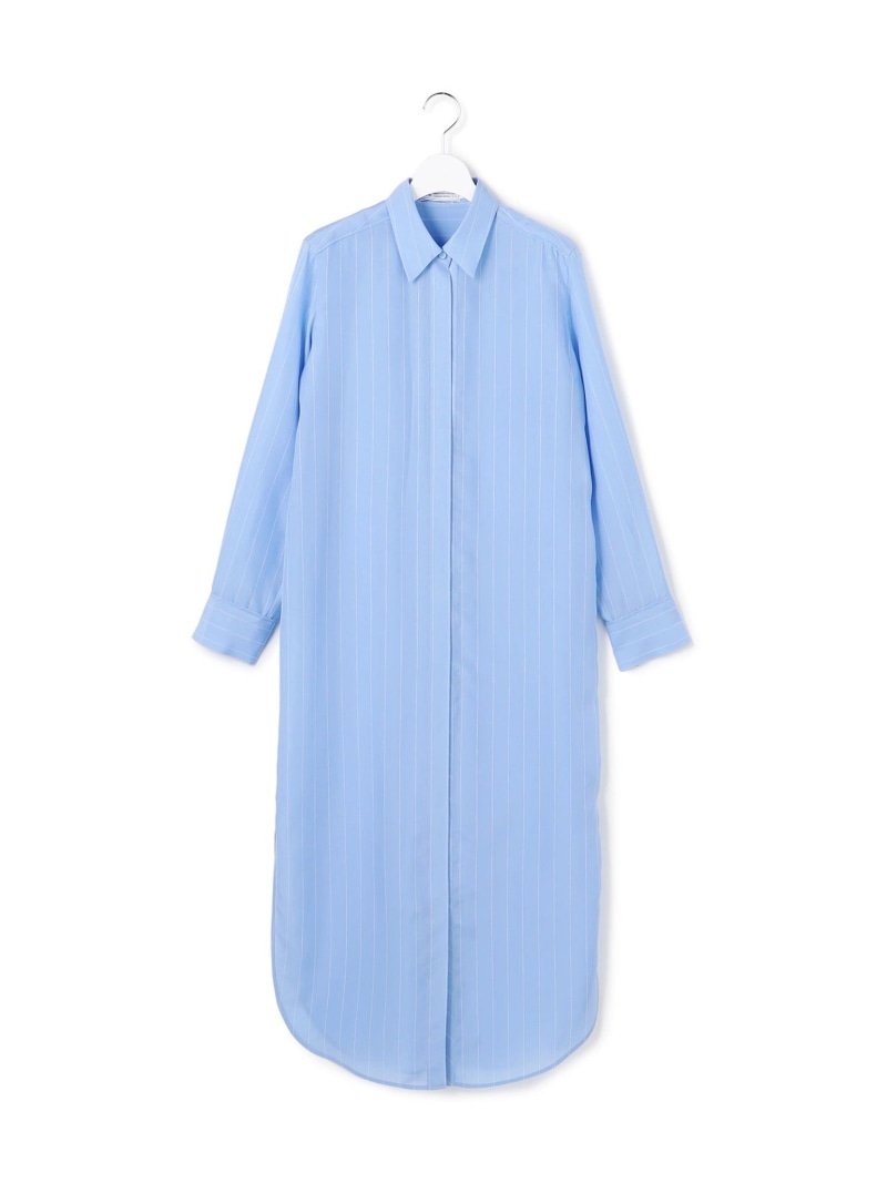 【WEB&一部店舗限定】PreshrunkCupraStripe シャツワンピース ICB アイシービー ワンピース・ドレス シャツワンピース ベージュ ブルー【送料無料】[ Fashion]