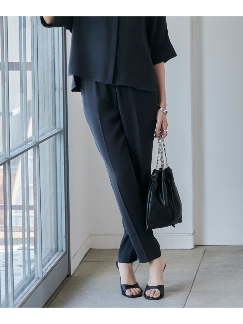【SALE／30%OFF】【洗える】ライトダブルクロス ドロストパンツ ICB アイシービー パンツ その他のパンツ ブラック ネイビー ベージュ【RBA_E】【送料無料】[ Fashion]｜ICB