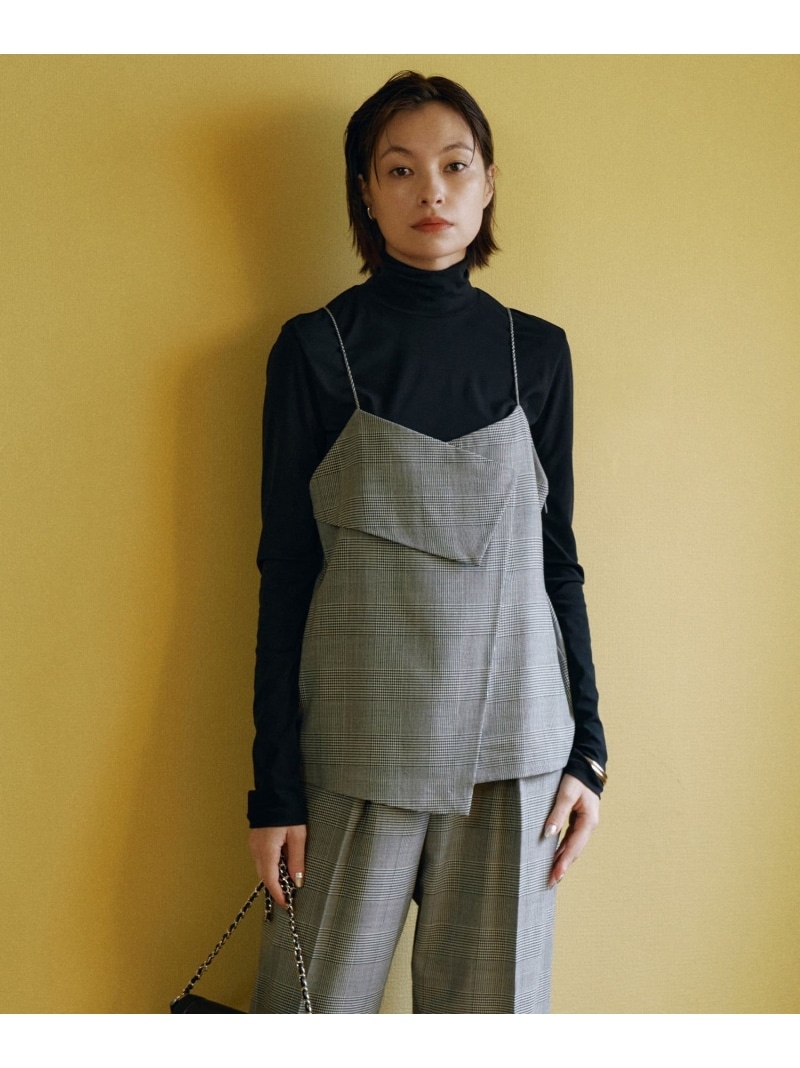 【SALE／30%OFF】【洗える】ウール2WAYストレッチ キャミソールブラウス ICB L アイシービー トップス キャミソール ブラック【RBA_E】【送料無料】[ Fashion]