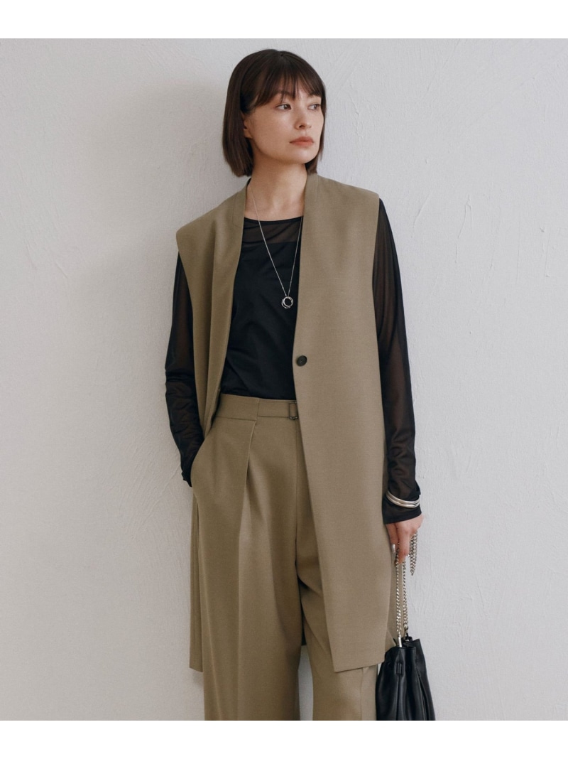 【SALE／30%OFF】【洗える】ウール2WAYストレッチ ジレ ICB L アイシービー トップス ベスト・ジレ ブラック【RBA_E】【送料無料】[ Fashion]｜ICB