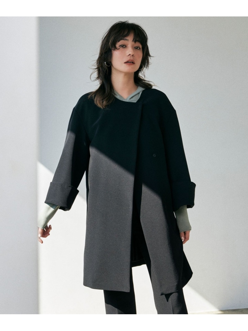 美品　ICB 撥水加工 メモリーストレッチタフタ フーデットコート アイシービー ICB 【撥水加工】 メモリーストレッチタフタ フーデット