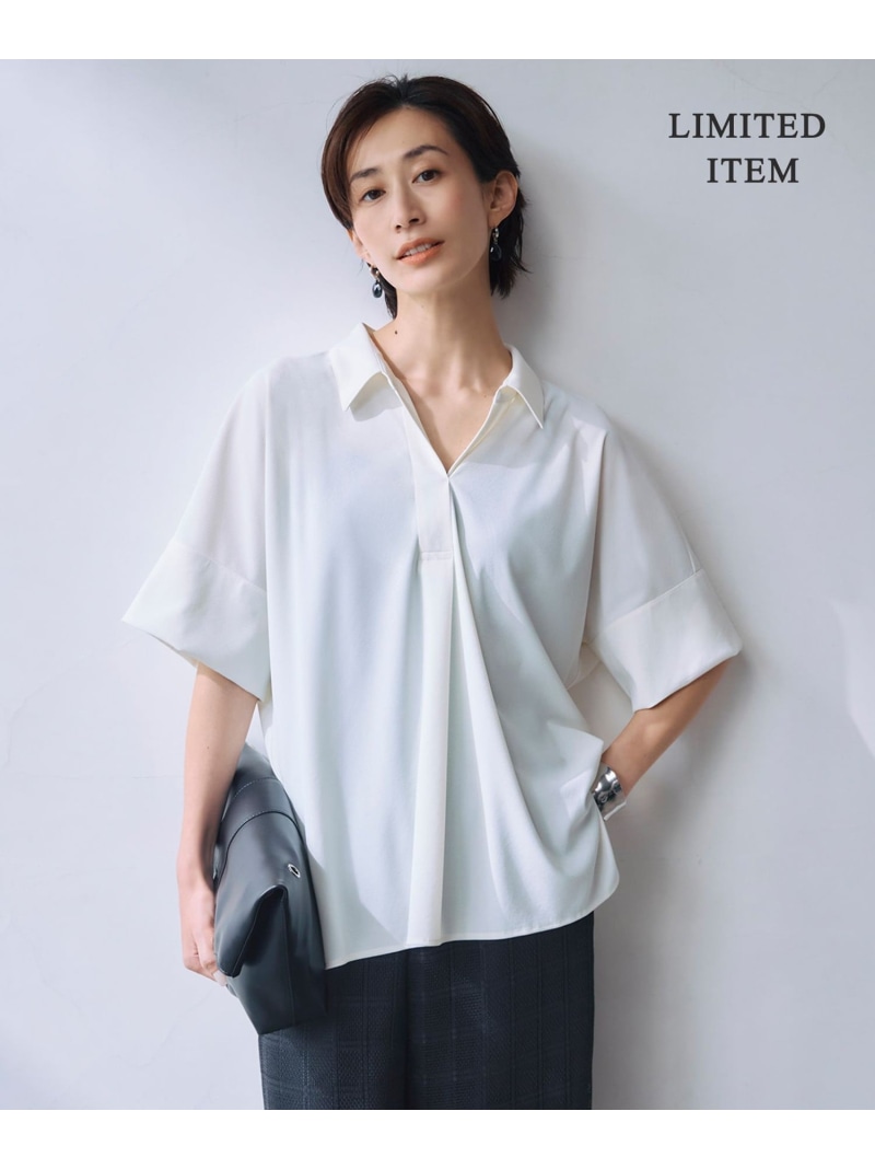 【WEB制限事項・洗える】シアートリコット スキッパーカットソー ICB L アイシービー トップス カットソー・ティーシャツ 黒いこと 白いこと【貨物輸送無料】[ Fashion] レディースファッション-トップス-Tシャツ・カットソー
