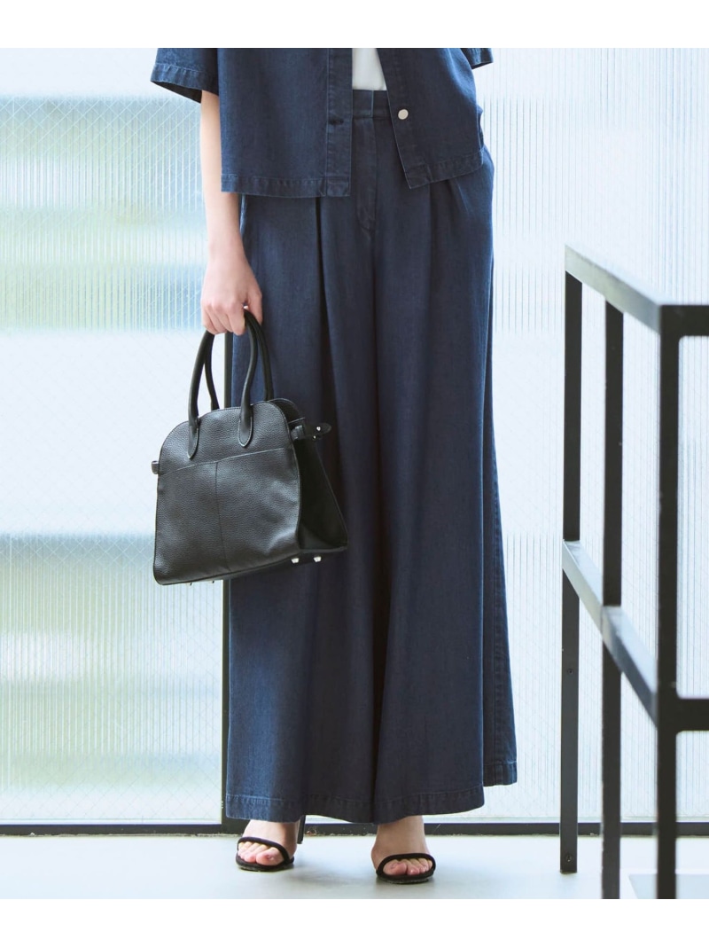 ナチュラルソフトデニム タックワイドパンツ ICB アイシービー パンツ その他のパンツ【送料無料】[ Fashion]｜ICB