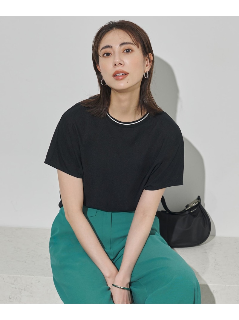 ジョーゼットライクジャージー 半袖プルオーバー ICB アイシービー トップス カットソー・Tシャツ ホワイト ブラック【送料無料】[ Fashion]｜ICB