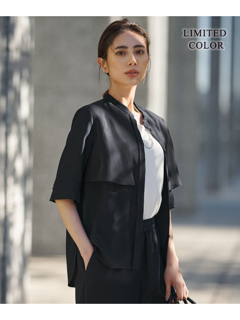 【SALE／30%OFF】【WEB限定カラーあり】 FluidBackSatin バンドカラーシャツ ICB アイシービー トップス シャツ・ブラウス ブルー ブラック ネイビー【RBA_E】【送料無料】[ Fashion]｜ICB