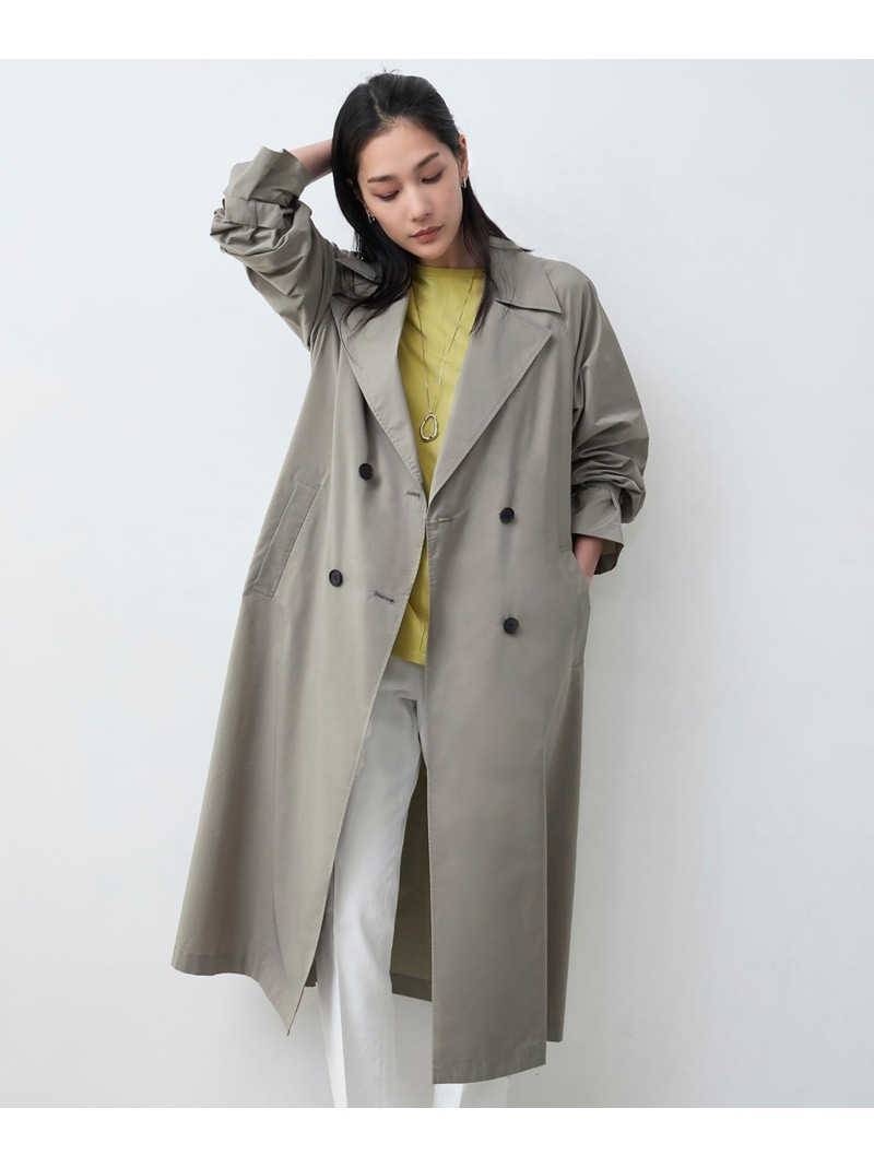 【SALE／30%OFF】【撥水処理】メモリーストレッチタフタ トレンチコート ICB L アイシービー ジャケット・アウター トレンチコート 薄墨色 カーキ緑であること【RBA_E】【貨物輸送無料】[ Fashion] レディースファッション-コート・ジャケット