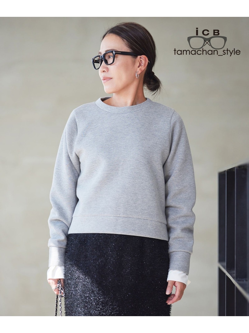 【SALE／30%OFF】【ICB&times;tamachan_style コラボ】ラメスウェット ICB L アイシービー トップス スウェット・トレーナー【RBA_E】【送料無料】[ Fashion]｜ICB