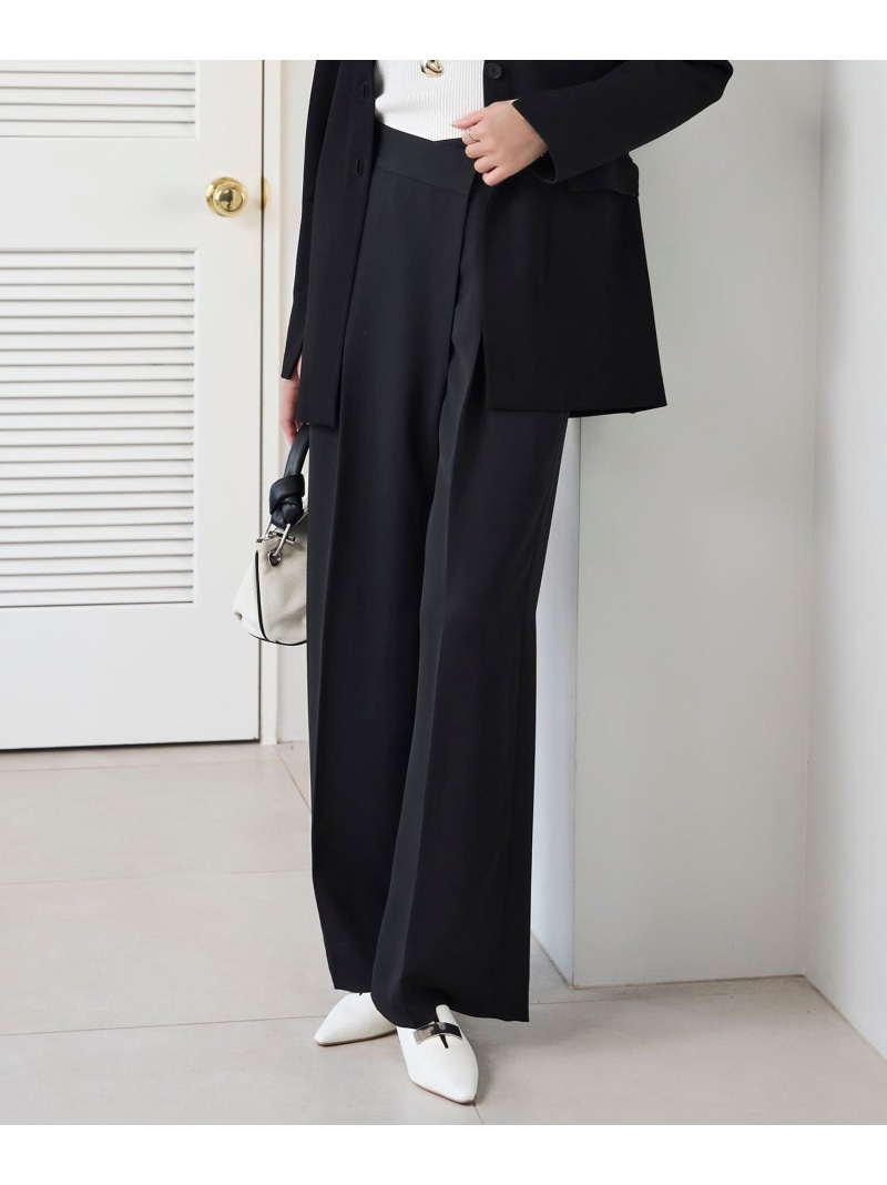 【SALE／40%OFF】【洗える】シルフィルダブルクロス ワイドパンツ ICB L アイシービー パンツ その他のパンツ ホワイト ブラック【RBA_E】【送料無料】[ Fashion]