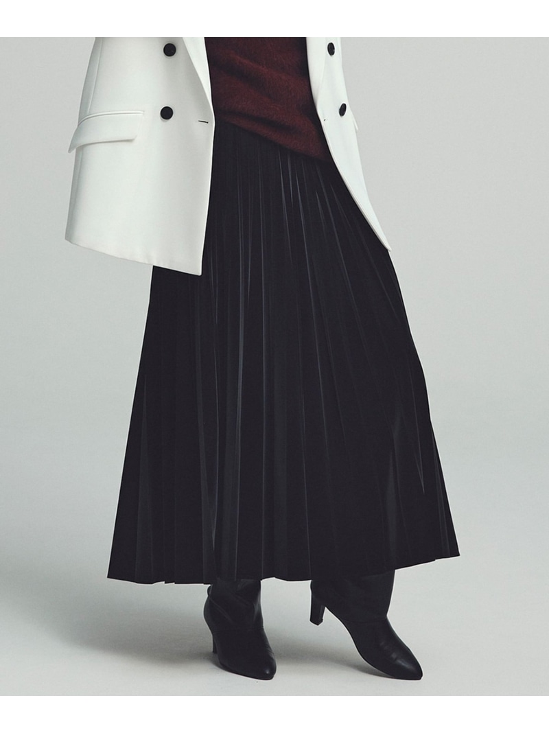 【SALE／40%OFF】【CLASSY.1月号掲載・洗える】ラミネートプリーツ スカート ICB L アイシービー スカート ロング・マキシスカート グレー ブラック【RBA_E】【送料無料】[ Fashion]｜ICB
