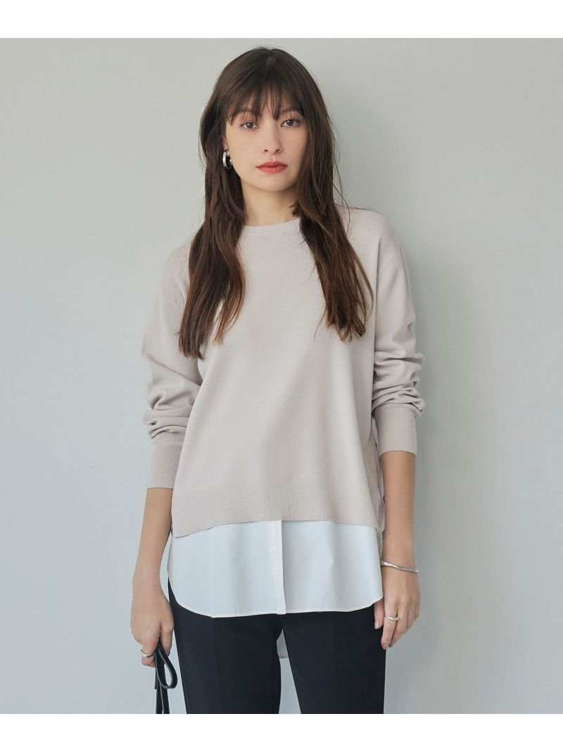 【SALE／30%OFF】【洗える】 差し交わす二人組 編み物ティーシャツ ICB アイシービー トップス 編み物 黒いこと 薄墨色【RBA_E】【貨物輸送無料】[ Fashion] レディースファッション-ニット・セーター