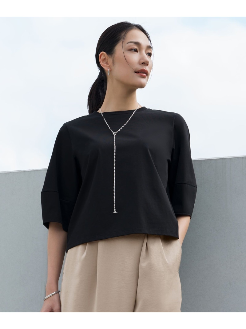 シャツジーナプレーディング ランタンスリーブカットソー ICB L アイシービー トップス カットソー・ティーシャツ 白いこと 黒いこと【貨物輸送無料】[ Fashion]