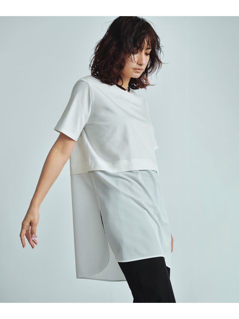 【SALE／40%OFF】【人気のため新色追加・UVケア・洗える】シアージャージーコンビ カットソー ICB L アイシービー トップス カットソー・Tシャツ ホワイト グレー ブラック【RBA_E】【送料無料】[ Fashion]｜ICB