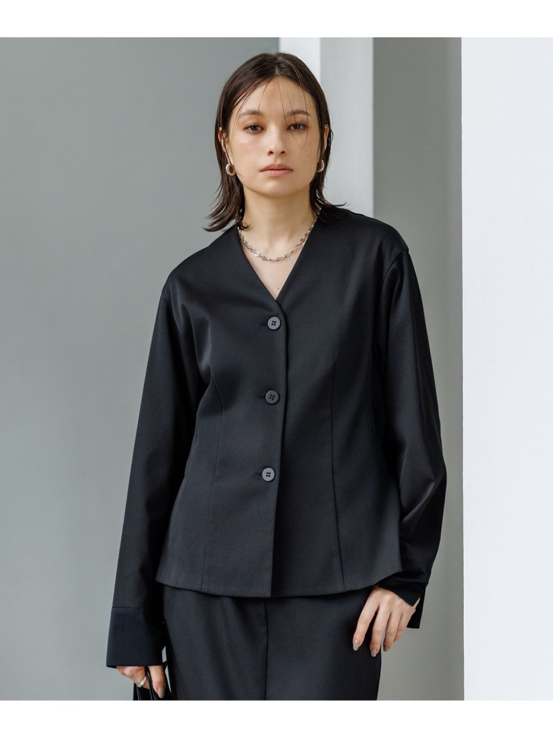 【SALE／30%OFF】【CLASSY.掲載・裏起毛】 ウォームサテン カーディガンブラウス ICB アイシービー トップス シャツ・ブラウス ブラック ブルー【RBA_E】【送料無料】[ Fashion]｜ICB