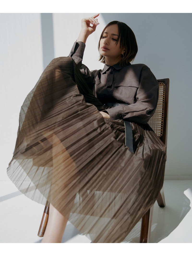 【SALE／40%OFF】【洗える】シアープリーツオーガン スカート ICB L アイシービー スカート ロング・マキシスカート ブラック グレー【RBA_E】【送料無料】[ Fashion]