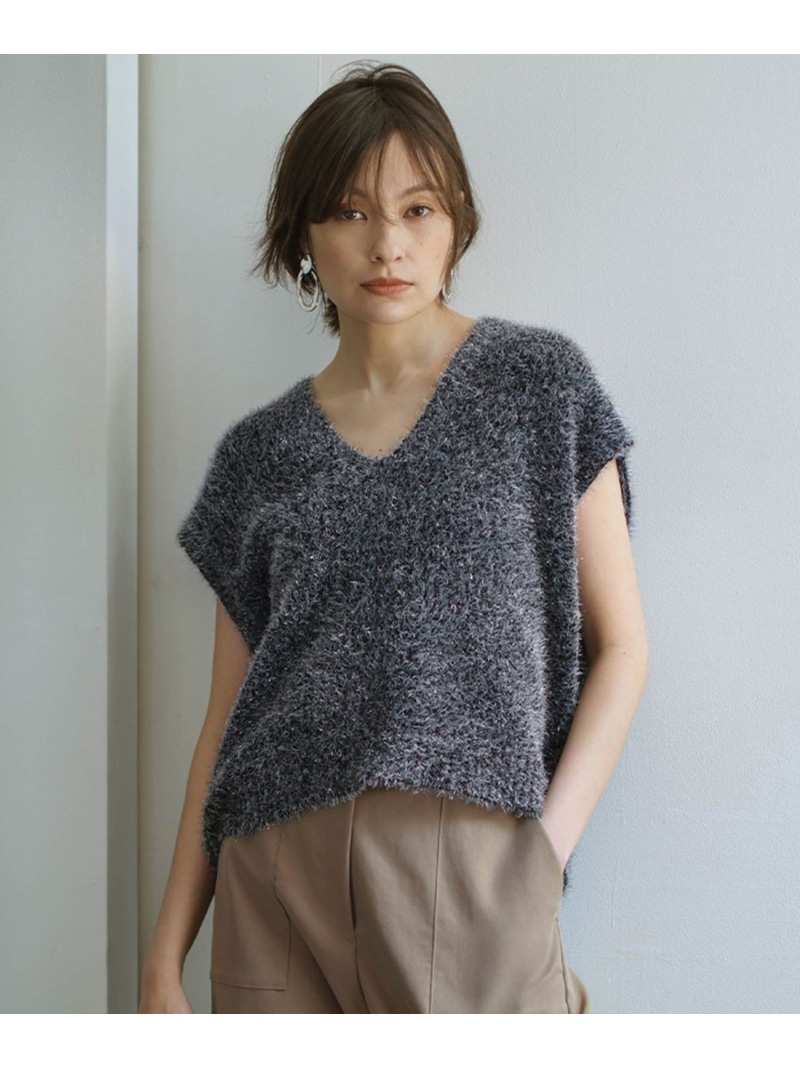【SALE／30%OFF】【洗える】 ルレックスファー ベスト ICB アイシービー トップス ベスト・ジレ グレー【RBA_E】【送料無料】[ Fashion]