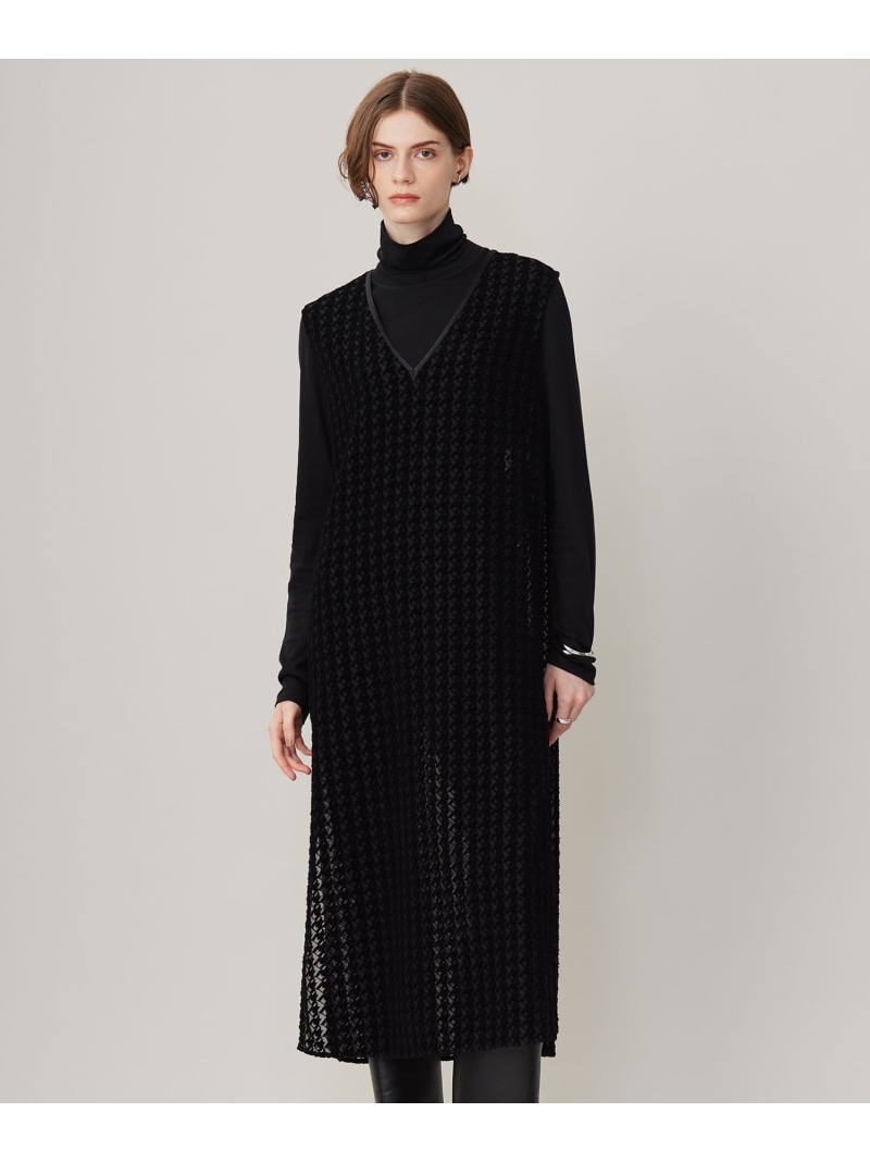 【SALE／40%OFF】ハウンドトゥースフロッキーレース ワンピース ICB アイシービー ワンピース・ドレス ワンピース ブラック【RBA_E】【送料無料】[ Fashion]｜ICB