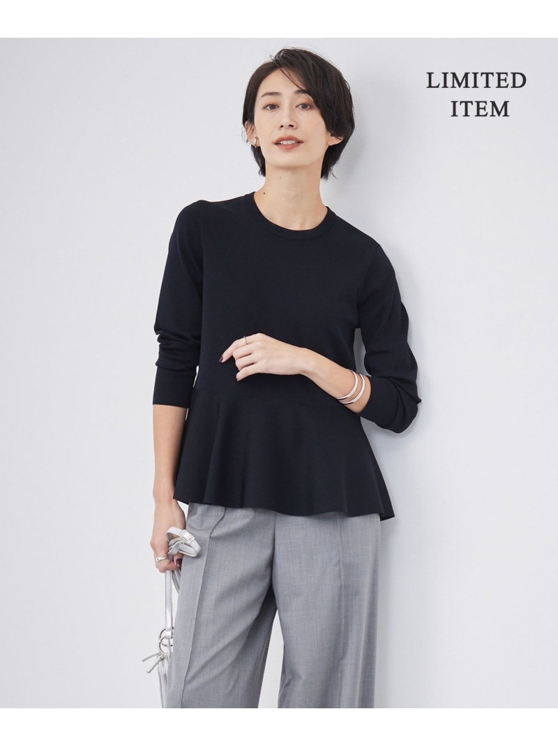 【SALE／30%OFF】【WEB制限事項・洗える】シンセティックヤーンスムース ペプラム編み物 ICB アイシービー トップス 編み物 黒いこと 米国海軍【RBA_E】【貨物輸送無料】[ Fashion] レディースファッション-セーター-トップス