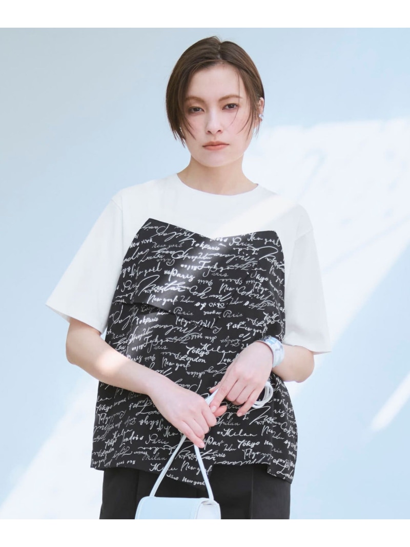 【30th ANNIVERSARY】5city刷り上げる コンビカットソー ICB アイシービー トップス カットソー・プルオーバー 黒いこと【貨物輸送無料】[ Fashion]