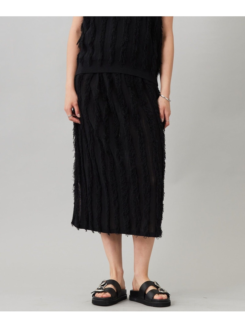 【SALE／40%OFF】【洗える】カットジャガード ニットスカート ICB アイシービー スカート ロング・マキシスカート ブラック【RBA_E】【送料無料】[ Fashion]