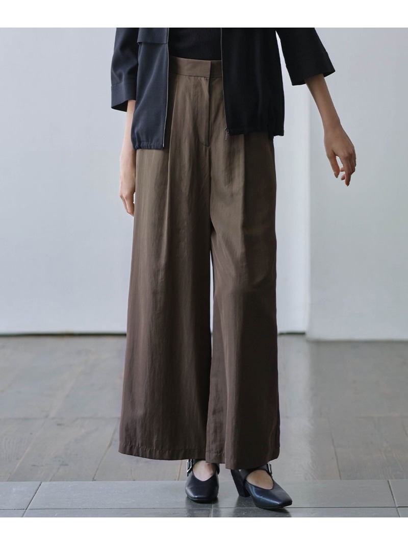 【SALE／40%OFF】【接触冷感・UVケア・速乾・洗える】シルクエステルタフタ ワイドパンツ ICB L アイシービー パンツ その他のパンツ カーキグリーン ブラック【RBA_E】【送料無料】[ Fashion]｜ICB