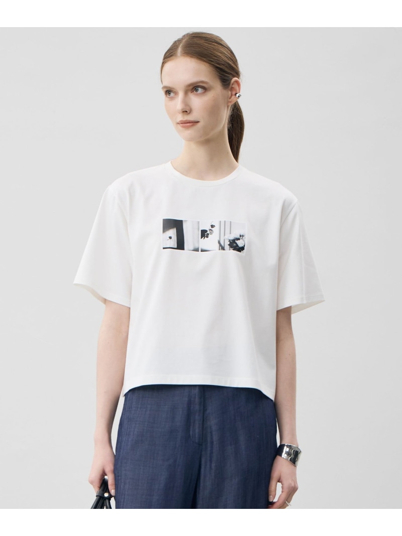 クロップド ロゴタイプTEE(写真絵刷り上げる) ICB アイシービー トップス カットソー・プルオーバー 白いこと 黒いこと【貨物輸送無料】[ Fashion]