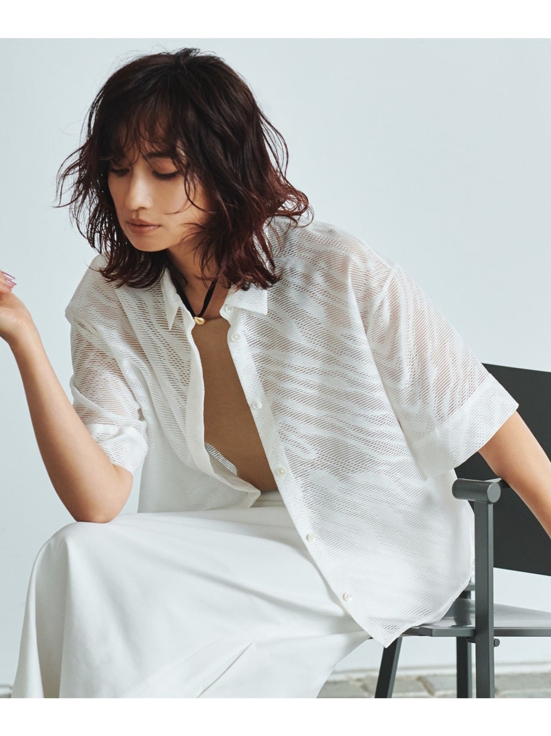 【SALE／30%OFF】【洗える】ゼブラシアーJQ クロップドシャツ ICB アイシービー トップス シャツ・ブラウス ホワイト ブラウン ブラック【RBA_E】【送料無料】[ Fashion]｜ICB