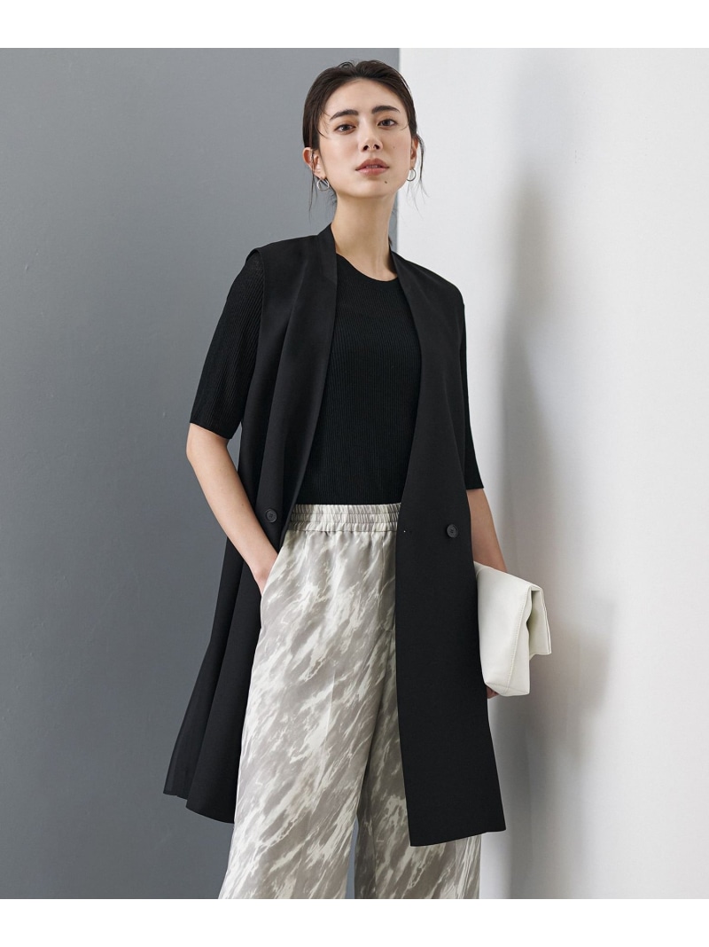 FluidBackSatin シアーコンビジレ ICB L アイシービー トップス ベスト・ジレ ブラック【送料無料】[ Fashion]｜ICB