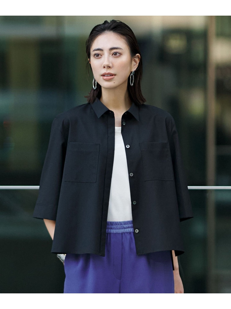 ドライクールトロ 5分袖シャツ ICB アイシービー トップス シャツ・ブラウス ブラック ベージュ【送料無料】[ Fashion]