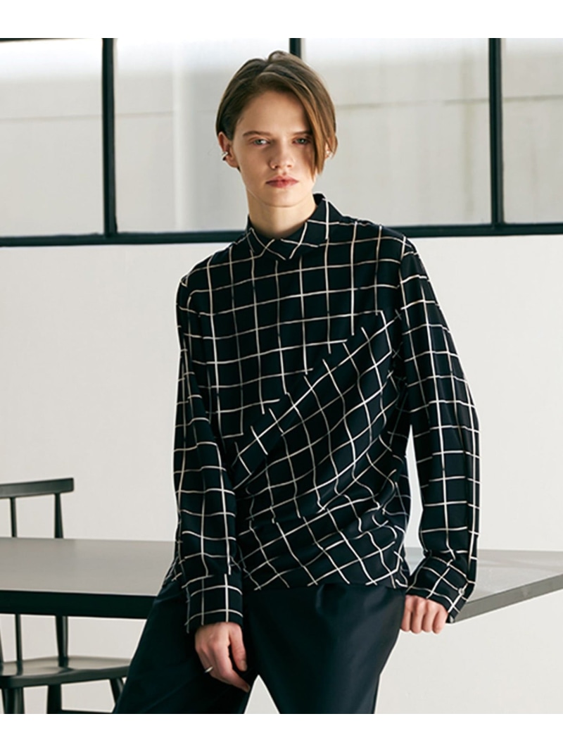 【30th ANNIVERSARY】 ウィンドウペンプリント プルオーバーブラウス ICB L アイシービー トップス シャツ・ブラウス【送料無料】[ Fashion]