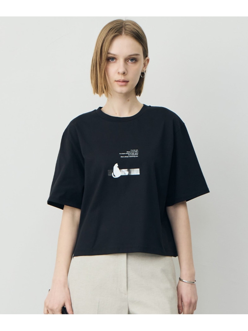 ロゴTEE(猫モチーフ) ICB L アイシービー トップス カットソー・Tシャツ ブラック ホワイト【送料無料】[ Fashion]