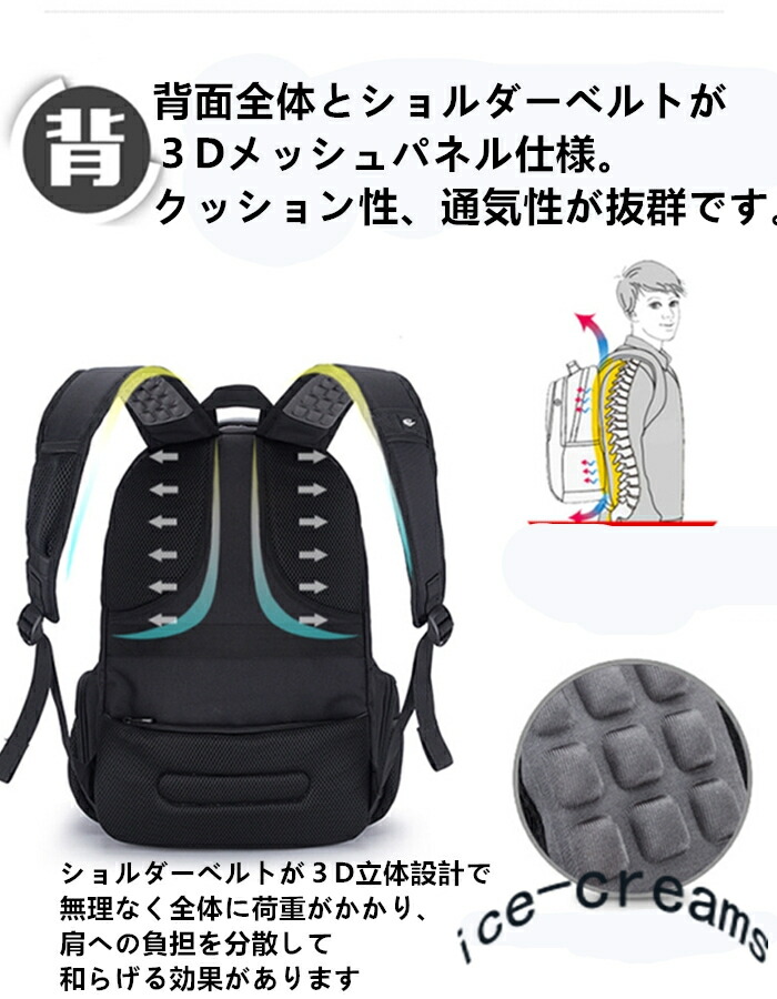 リュック 登山 リュックサック メンズ ビジネスバッグ ビジネスリュック レディース メンズ 防水 軽量 撥水 大容量 多機能 軽量 撥水 男女兼用 大学生 登山 通学 Pc収納 通勤用 大きめ Ice Cream普段使いはもちろん 通学 アウトドアなど色々なシーンで活躍 リュック 登山 リュックサック メンズ ビジネスバッグ ビジネスリュック レディース メンズ 防水 軽量 撥水 大容量 多機能 軽量 撥水 男女兼用 大学生 登山 通学 Pc収納 通勤用 大きめ Ice Cream普段使いはもちろん 通学 アウトドアなど色々なシーンで活躍